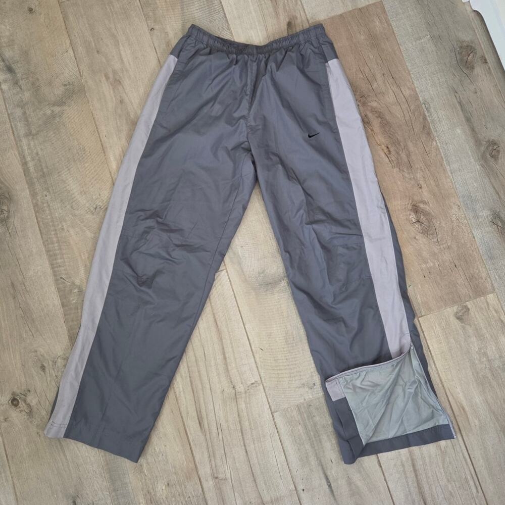 Nike Vintage Y2K Gray Windbreaker Track Pants Mens Size M Silver Tag